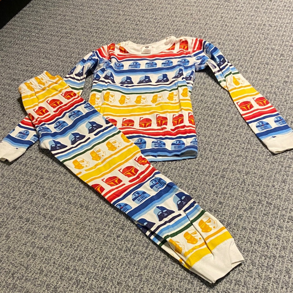 Hanna Andersson Red and White Striped Star Wars pajamas